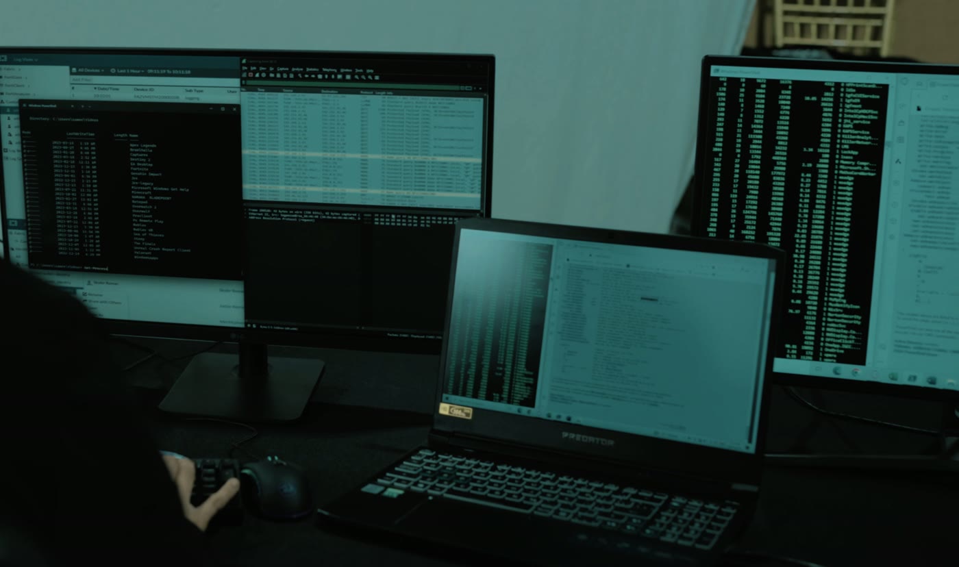 QSI Security operations centre workstation with live monitoring